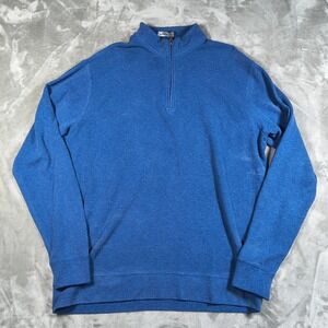 Peter MIllar Sweater Mens XL Blue Tri Blend Quarter Zip Long Sleeve Soft Golf